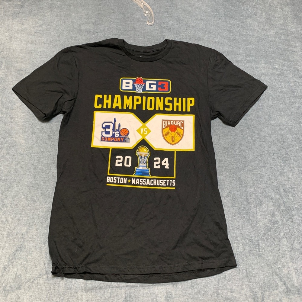 BIG3 Championship T Shirt Mens Medium Black Basketball Boston Massachusetts 2024